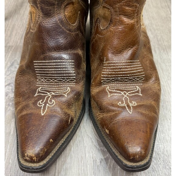 Justin Western Cowboy Boots 10.5 Puma Tan Leather Cowgirl Coastal Boho L2703 - Picture 6 of 12